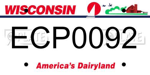 ECP0092 Wisconsin License Plate