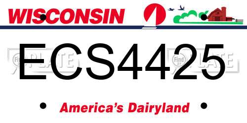 ECS4425 Wisconsin License Plate