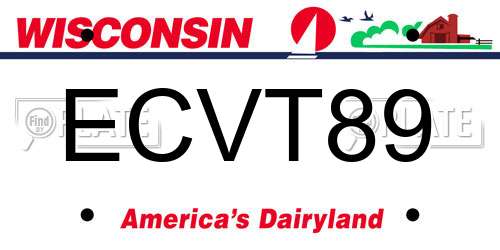 ECVT89 Wisconsin License Plate