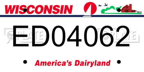 ED04062 Wisconsin License Plate