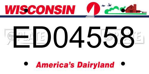 ED04558 Wisconsin License Plate