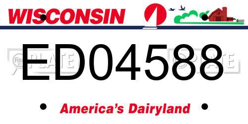 ED04588 Wisconsin License Plate