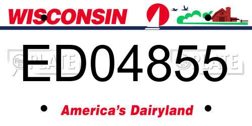 ED04855 Wisconsin License Plate