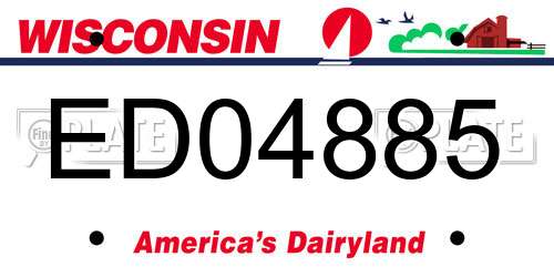 ED04885 Wisconsin License Plate