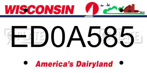 ED0A585 Wisconsin License Plate