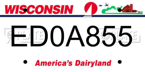 ED0A855 Wisconsin License Plate