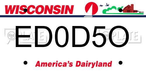ED0D5O Wisconsin License Plate