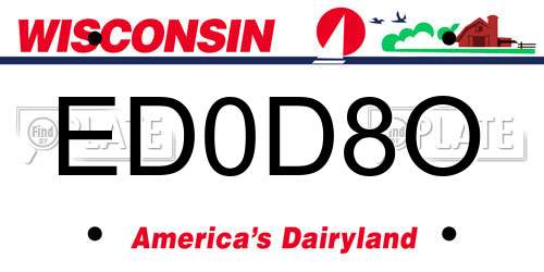 ED0D8O Wisconsin License Plate