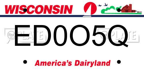 ED0O5Q Wisconsin License Plate