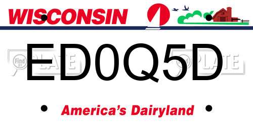 ED0Q5D Wisconsin License Plate