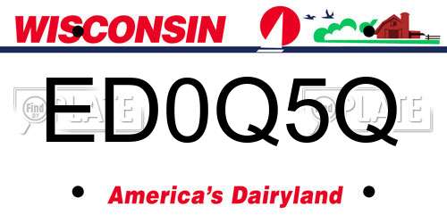 ED0Q5Q Wisconsin License Plate
