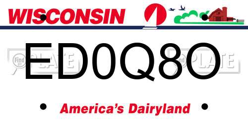 ED0Q8O Wisconsin License Plate