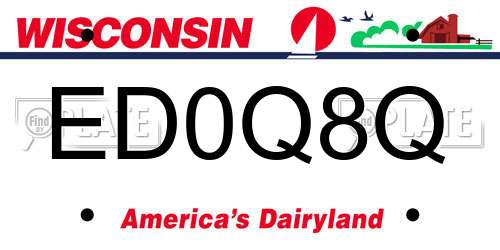 ED0Q8Q Wisconsin License Plate