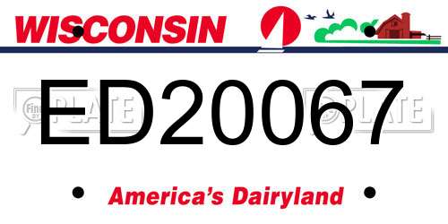 ED20067 Wisconsin License Plate