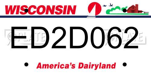 ED2D062 Wisconsin License Plate