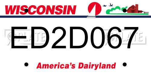 ED2D067 Wisconsin License Plate