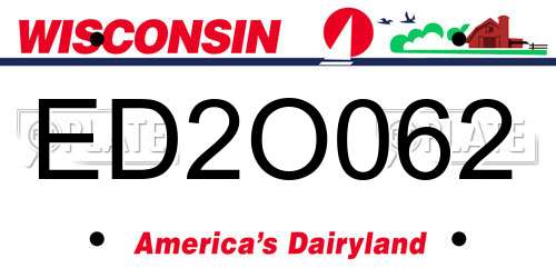 ED2O062 Wisconsin License Plate