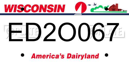 ED2O067 Wisconsin License Plate