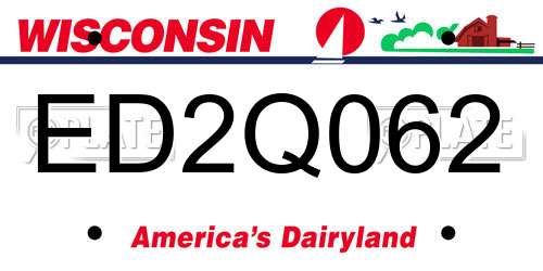 ED2Q062 Wisconsin License Plate
