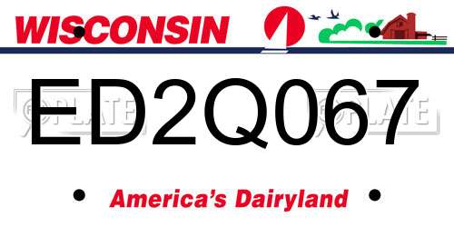 ED2Q067 Wisconsin License Plate