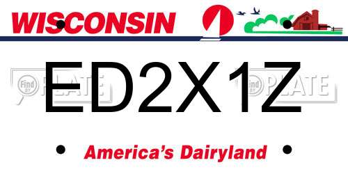 ED2X1Z Wisconsin License Plate