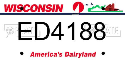 ED4188 Wisconsin License Plate