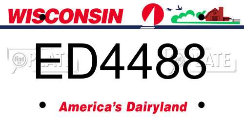 ED4488 Wisconsin License Plate