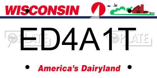 ED4A1T Wisconsin License Plate