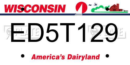 ED5T129 Wisconsin License Plate