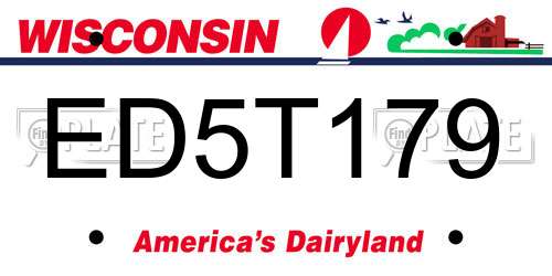 ED5T179 Wisconsin License Plate