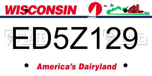 ED5Z129 Wisconsin License Plate