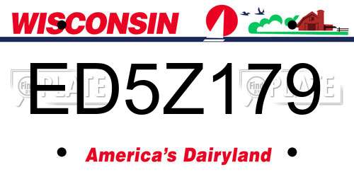 ED5Z179 Wisconsin License Plate