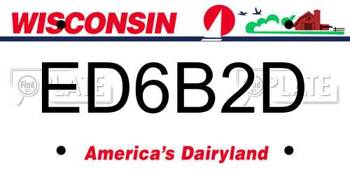 ED6B2D Wisconsin License Plate