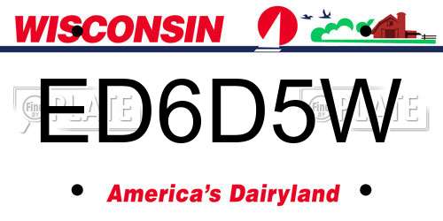 ED6D5W Wisconsin License Plate