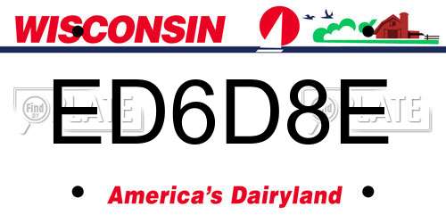 ED6D8E Wisconsin License Plate