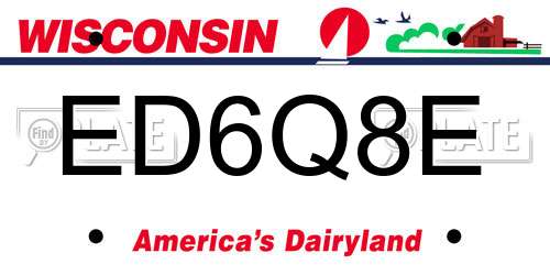 ED6Q8E Wisconsin License Plate