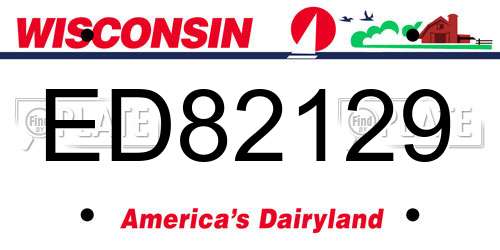 ED82129 Wisconsin License Plate