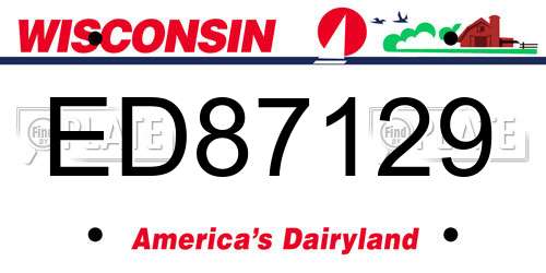 ED87129 Wisconsin License Plate
