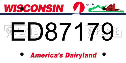 ED87179 Wisconsin License Plate