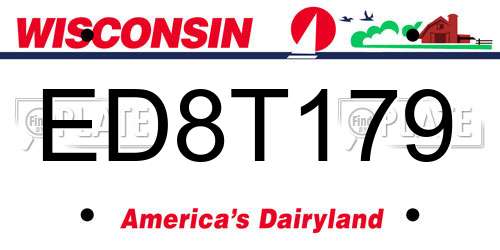 ED8T179 Wisconsin License Plate
