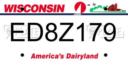 ED8Z179 Wisconsin License Plate