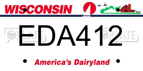EDA412 Wisconsin License Plate