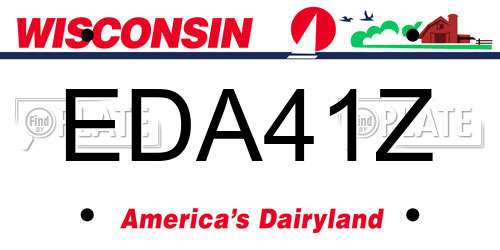 EDA41Z Wisconsin License Plate