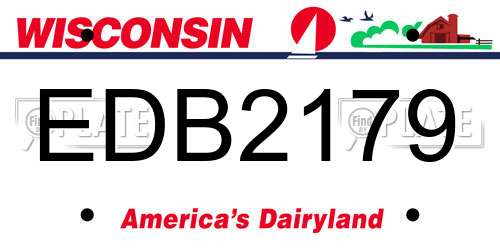 EDB2179 Wisconsin License Plate