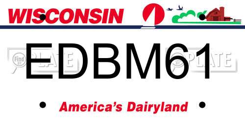 EDBM61 Wisconsin License Plate