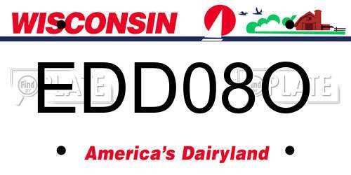 EDD08O Wisconsin License Plate
