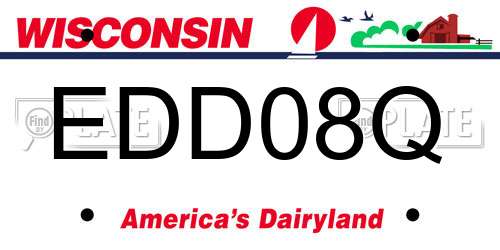 EDD08Q Wisconsin License Plate