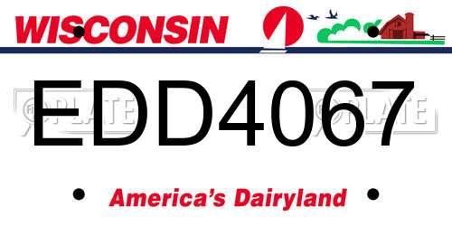 EDD4067 Wisconsin License Plate