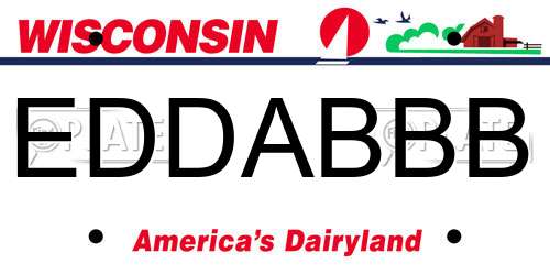 EDDABBB Wisconsin License Plate