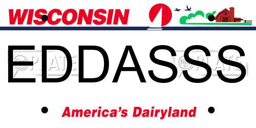 EDDASSS Wisconsin License Plate